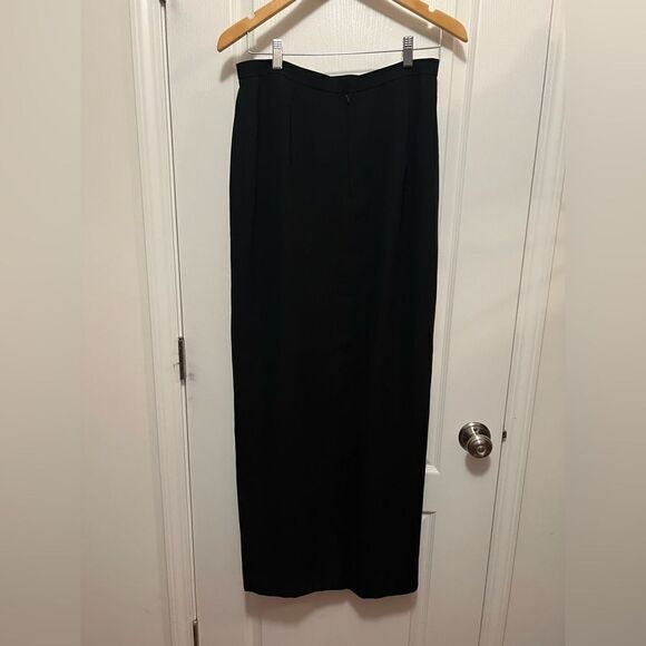 Adrianna Papell Vintage Evening Essentials Black Maxi Skirt size 12 side slit - Picture 2 of 11